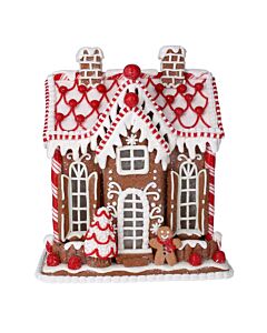 Gisela Graham Acrylic Orn 24cm - Light Up Gingerbread House